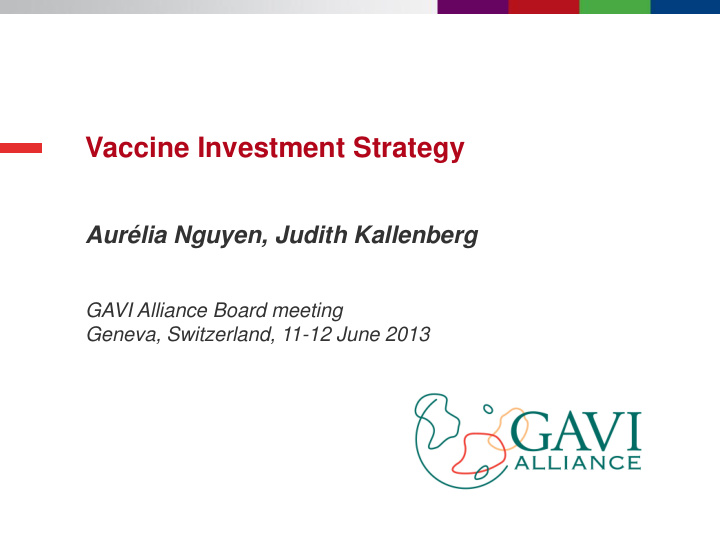 vaccine investment strategy