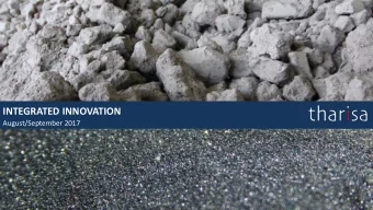 INTEGRATED INNOVATION  August/September 2017  DISCLAIMER  These Presentation Materials are for