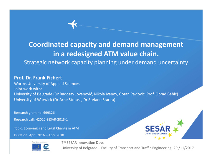 coordinated capacity and demand management in a