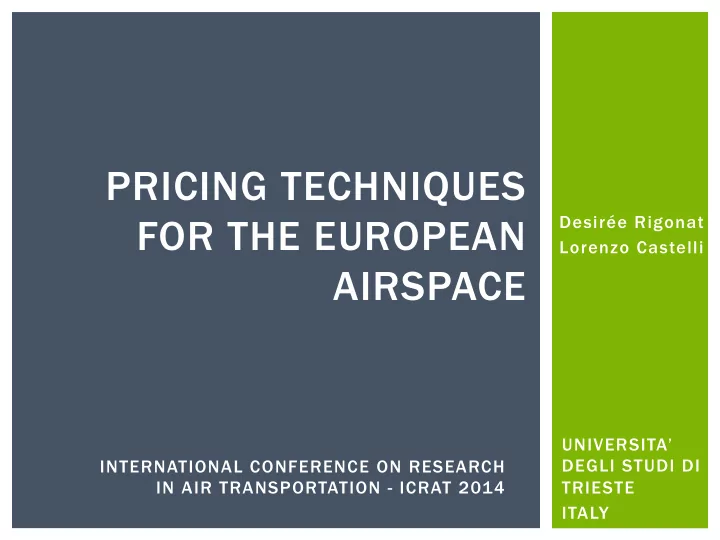 pricing techniques for the european