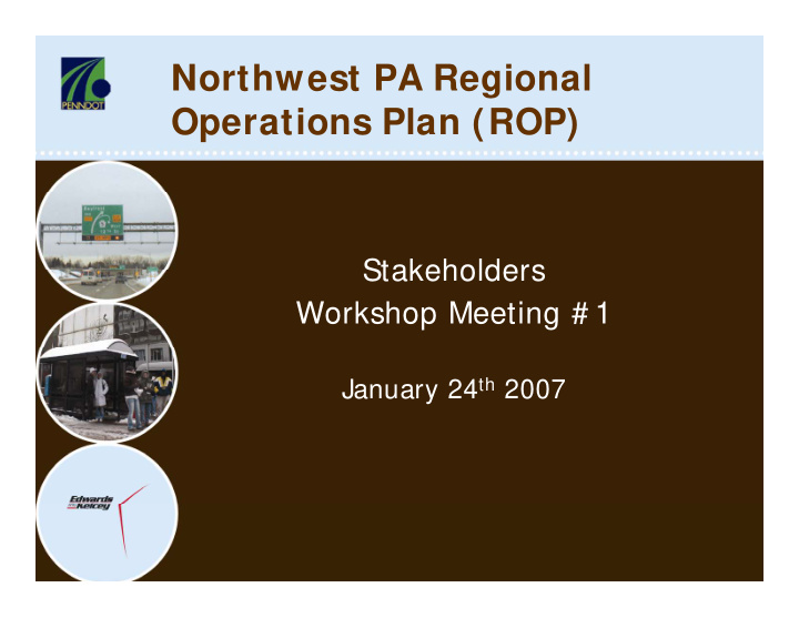 northwest pa regional operations plan rop