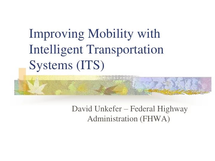 intelligent transportation