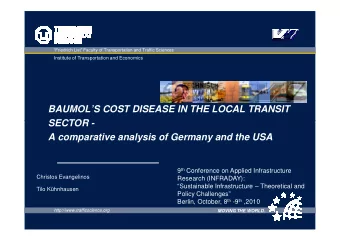BAUMOLS COST DISEASE IN THE LOCAL TRANSIT  SECTOR -  SECTOR -  A comparative analysis of Germany