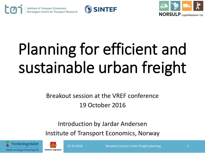 sustainable urban freight
