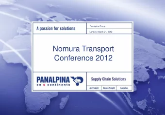 Conference 2012  Nomura Transport Conference  London, March 21, 2012  2  2  Highlights 2011