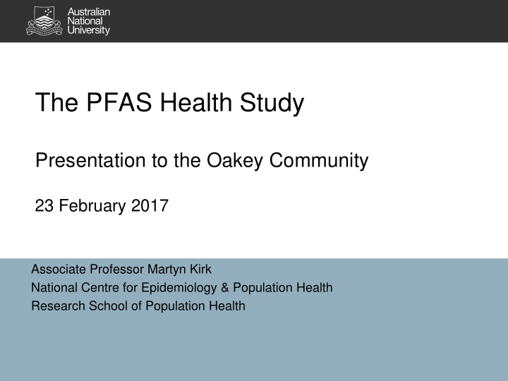 the pfas health study