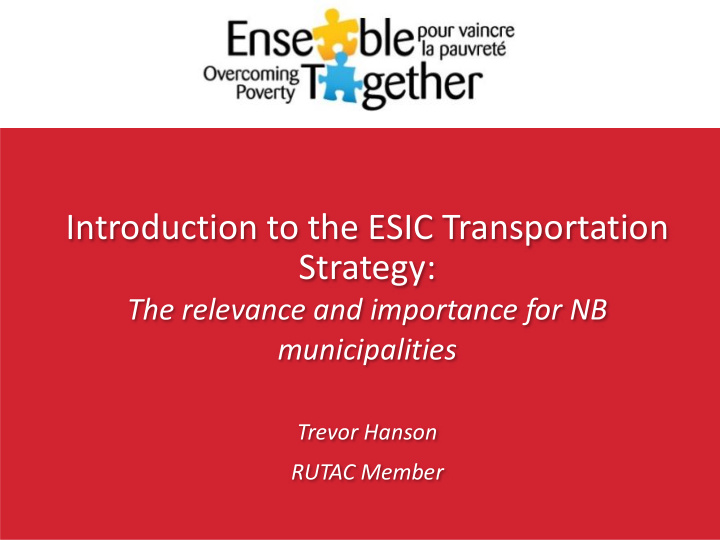 introduction to the esic transportation