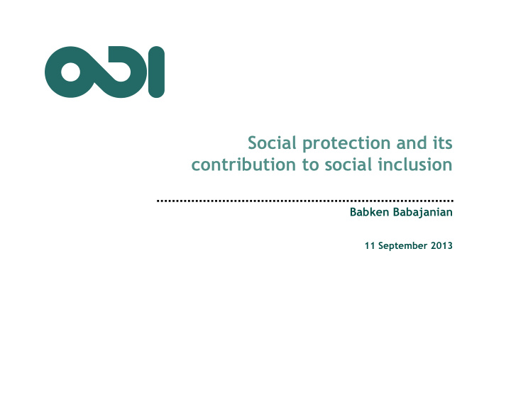 social protection and its contribution to social inclusion