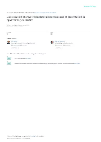 Classification of amyotrophic lateral sclerosis cases at presentation in  epidemiological studies