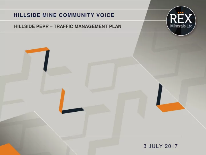 hillside mine community voice