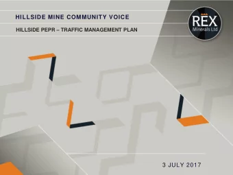 HILLSIDE MINE COMMUNITY VOICE  HILLSIDE PEPR  TRAFFIC MANAGEMENT PLAN  3 JULY 2017  TRAFFIC