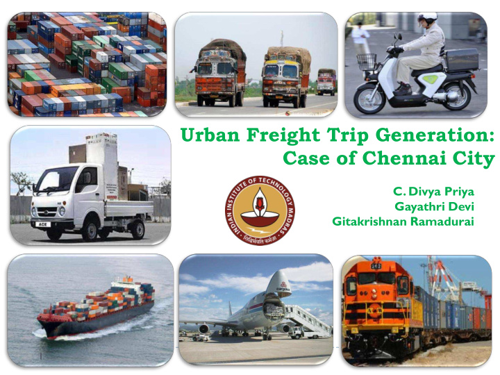 urban freight trip generation case of chennai city