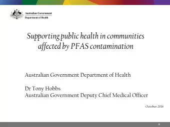 Supporting public health in communities  affected by PFAS contamination  Australian Government