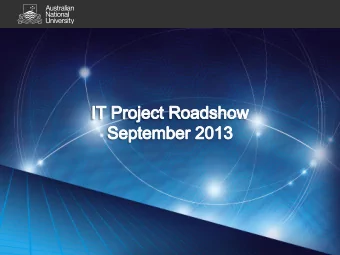 Presenters  Anne Kealley, Associate Director, Service Delivery &amp;  Engagement, ITS  David