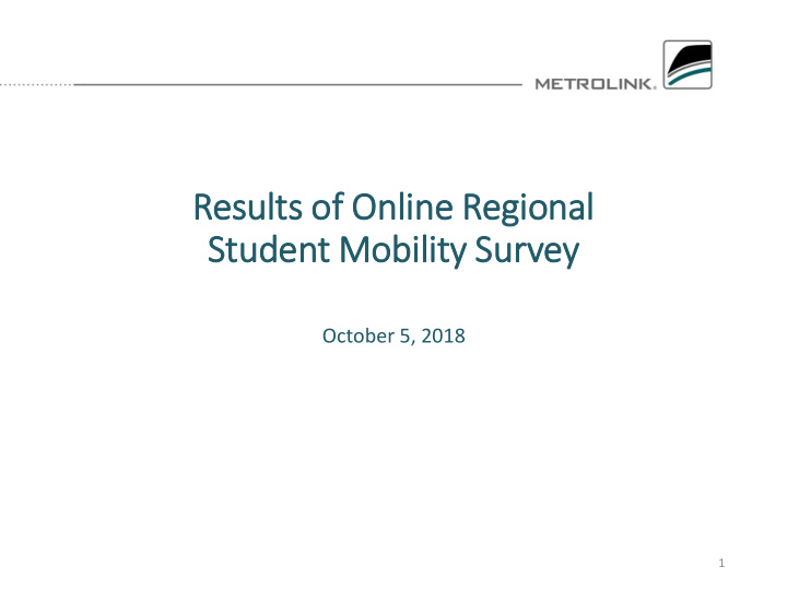 results of f online regional stu tudent mobility survey