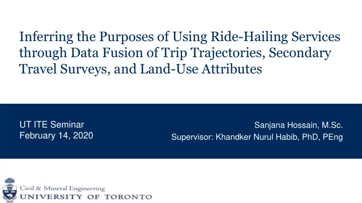 inferring the purposes of using ride hailing services