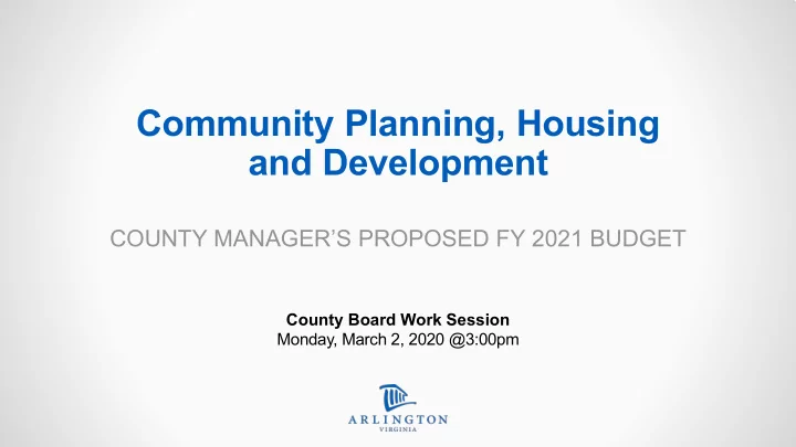 community planning housing and development