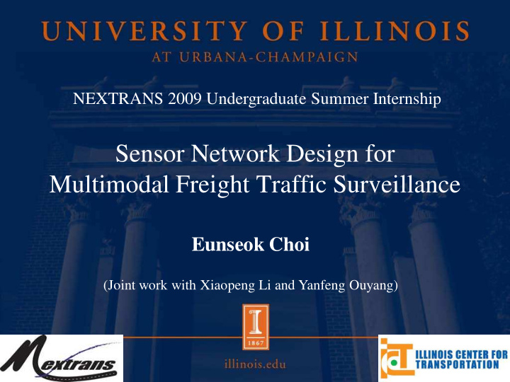 sensor network design for multimodal freight traffic