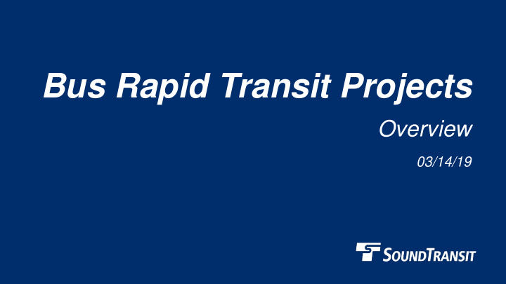 bus rapid transit projects