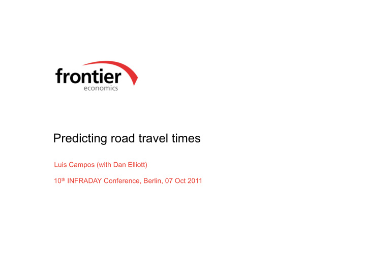 predicting road travel times