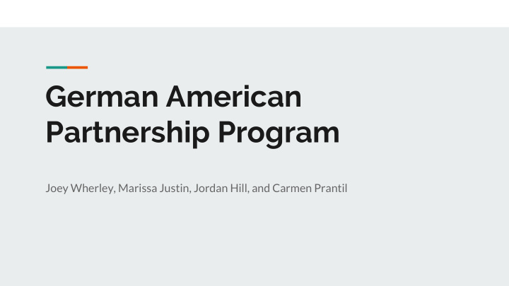 german american partnership program