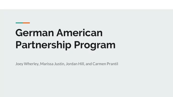 german american partnership program