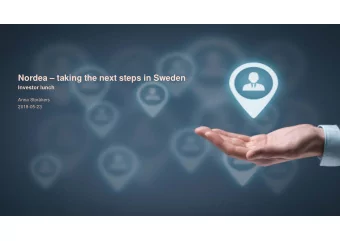 Nordea  taking the next steps in Sweden  Investor lunch  Anna Storkers  2018-05-23  External