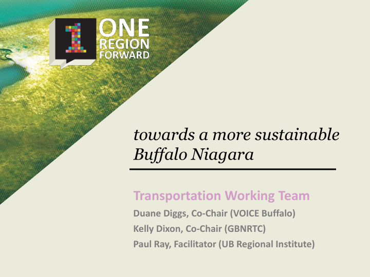 towards a more sustainable buffalo niagara