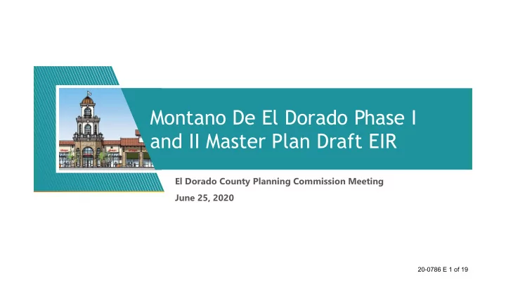 montano de el dorado phase i and ii master plan draft eir