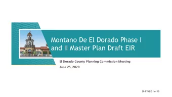Montano De El Dorado Phase I  and II Master Plan Draft EIR  El Dorado County Planning Commission
