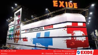 0 3-Ma rch-20 20  Inv estor Presenta tion  1  Mr. Ga uta m  Cha tterjee, MD &amp; CEO  Mum ba i  1