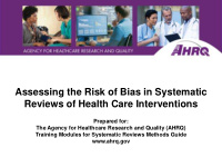 assessing the risk of bias in systematic reviews of