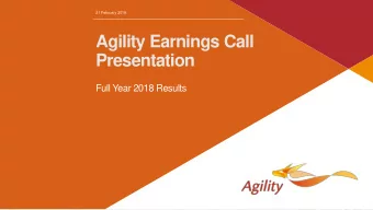 Agility Earnings Call  Presentation  Full Year 2018 Results  Disclaimer  This presentation is
