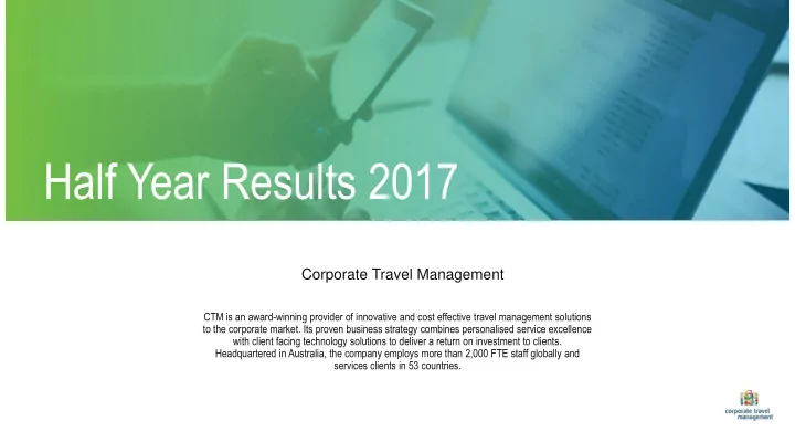 half year results 2017