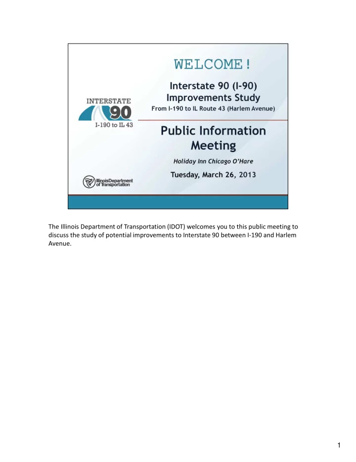 the illinois department of transportation idot welcomes