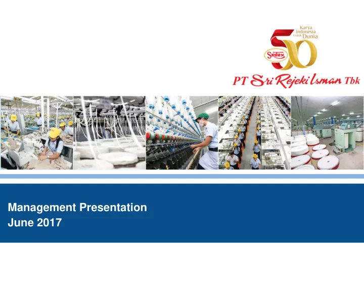 management presentation june 2017