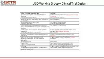 ASD  SD Work  orking Grou oup  Cl  Clinical Tria  rial De  Design  Clinical Trial Design Lit