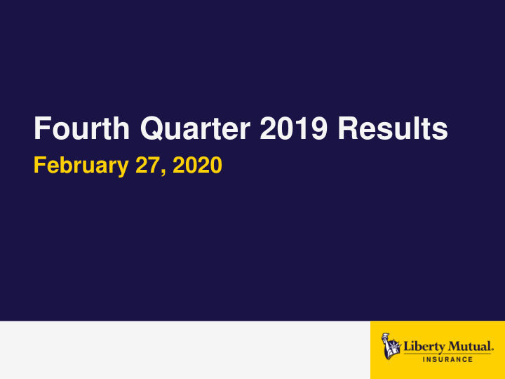 fourth quarter 2019 results