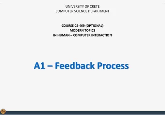 A1  Feedback Process  Feedback process  10 minutes for each team (including presentation and