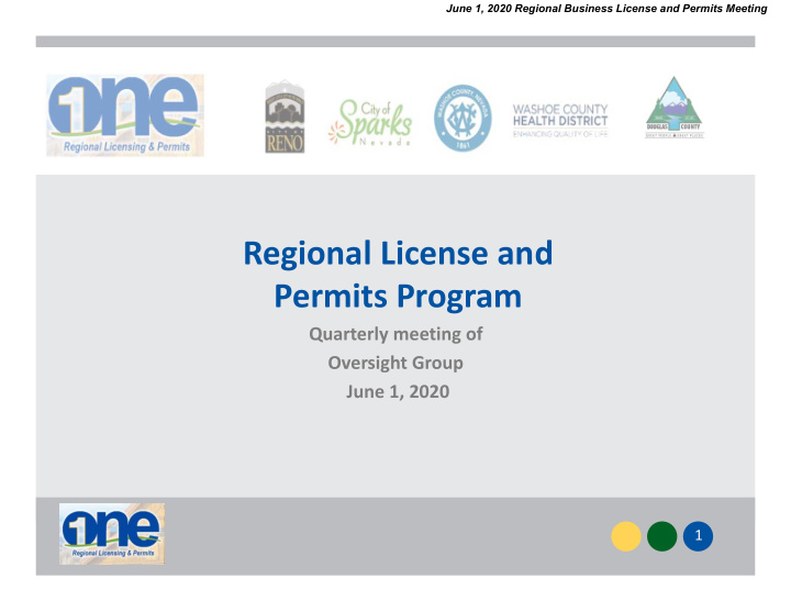 regional license and permits program