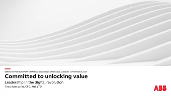 BERNSTEIN PAN EUROPEAN STRATEGIC DECISIONS CONFERENCE, LONDON, SEPTEMBER 28, 2017  Committed