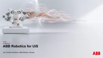 15-MAR-2019  ABB Robotics for UiS  Jan Christian Kerlefsen, ABB Robotics, Norway    ABB