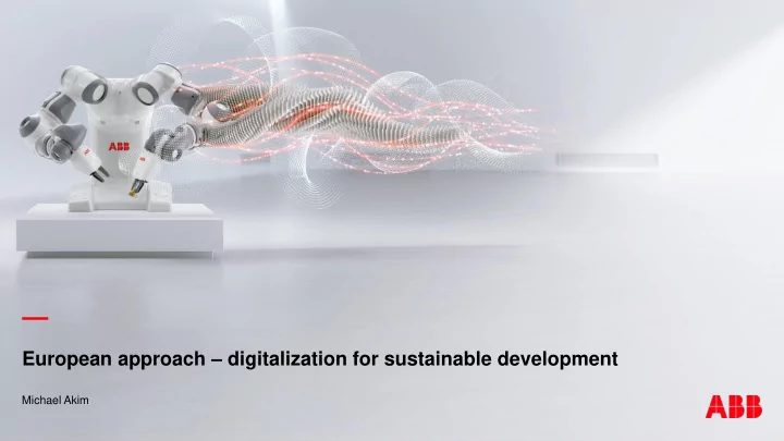 european approach digitalization for sustainable