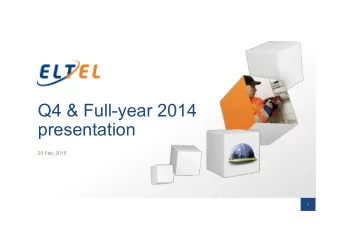 Q4 &amp; Full-year 2014  presentation  20 Feb, 2015  1  Todays speakers  Axel Hjrne  Gert Skld