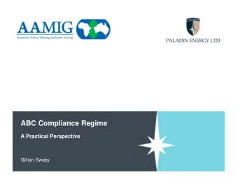 ABC Compliance Regime  A Practical Perspective  Gillian Swaby  ABC Compliance Regime  A Practical