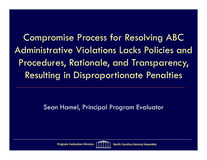 compromise process for resolving abc administrative