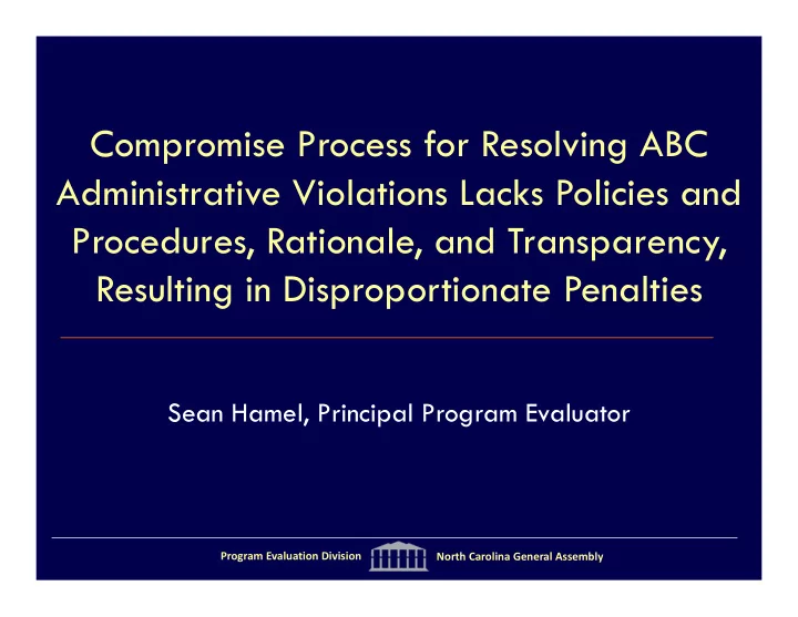 compromise process for resolving abc administrative