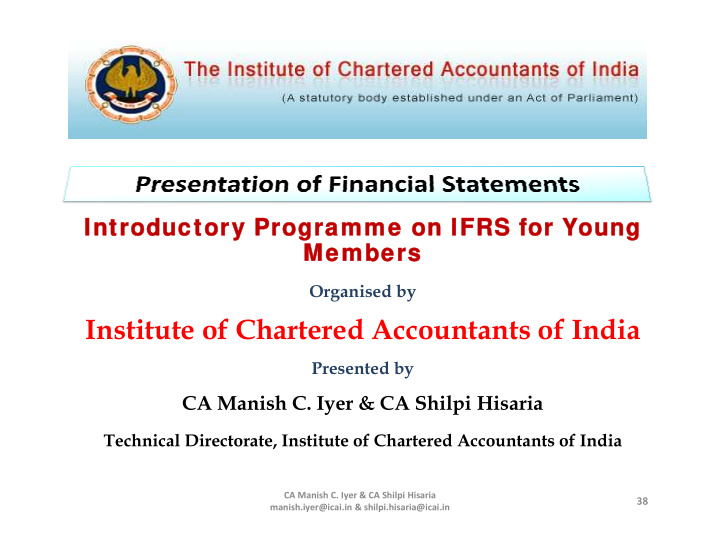 institute of chartered accountants of india