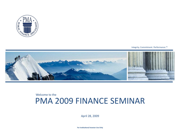 pma 2009 finance seminar