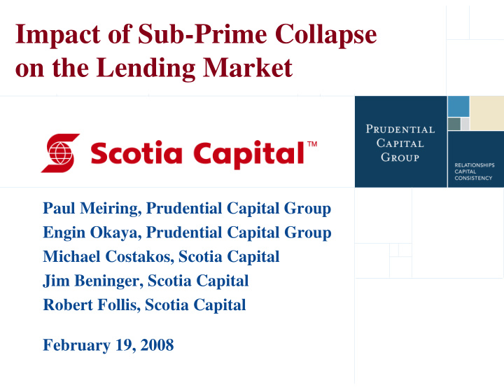 impact of sub prime collapse on the lending market